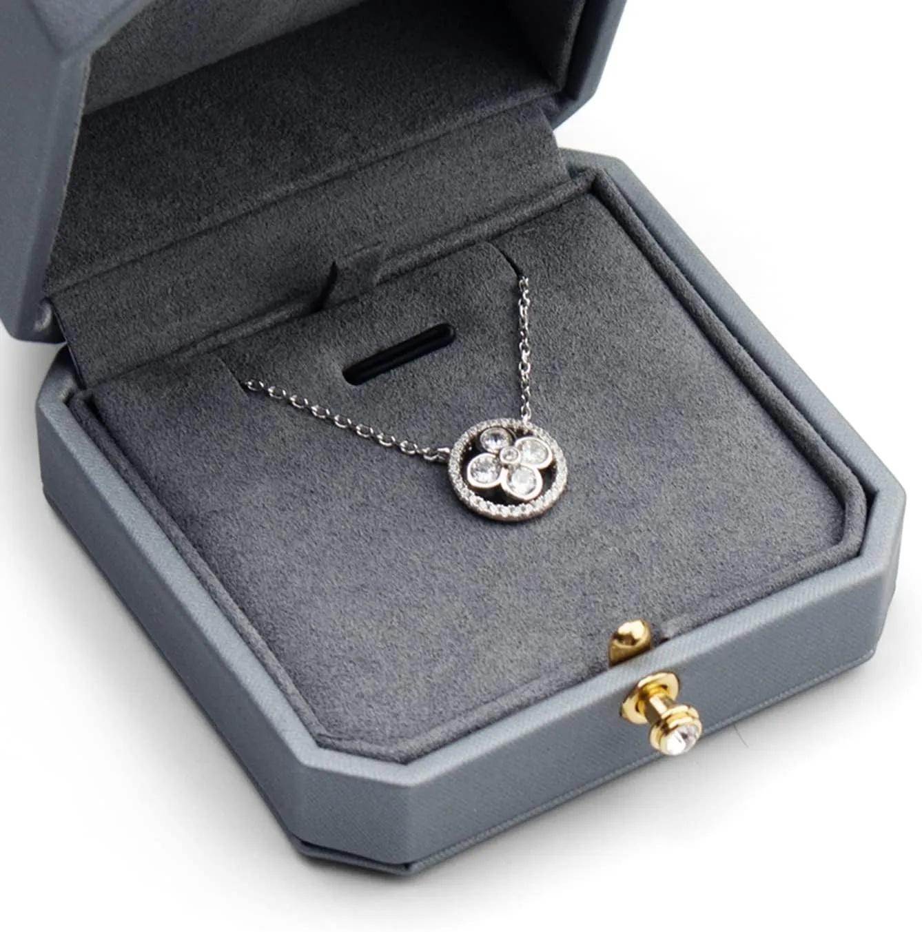 Premium Leather Necklace Pendant Box Jewelry Gift Box Jewelry Necklace Earrings Gift Box