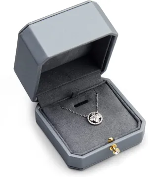 Premium Leather Necklace Pendant Box Jewelry Gift Box Jewelry Necklace Earrings Gift Box