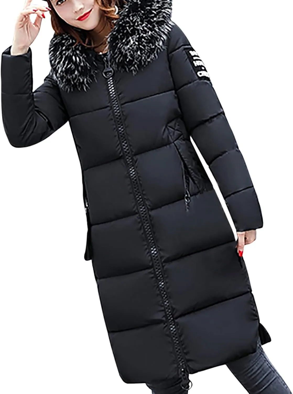 Puffer Long down Jackets for Women Hooded Ladies Winter Thick Parka Outerwear Cardigans Windbreak Pocket Long Jacket