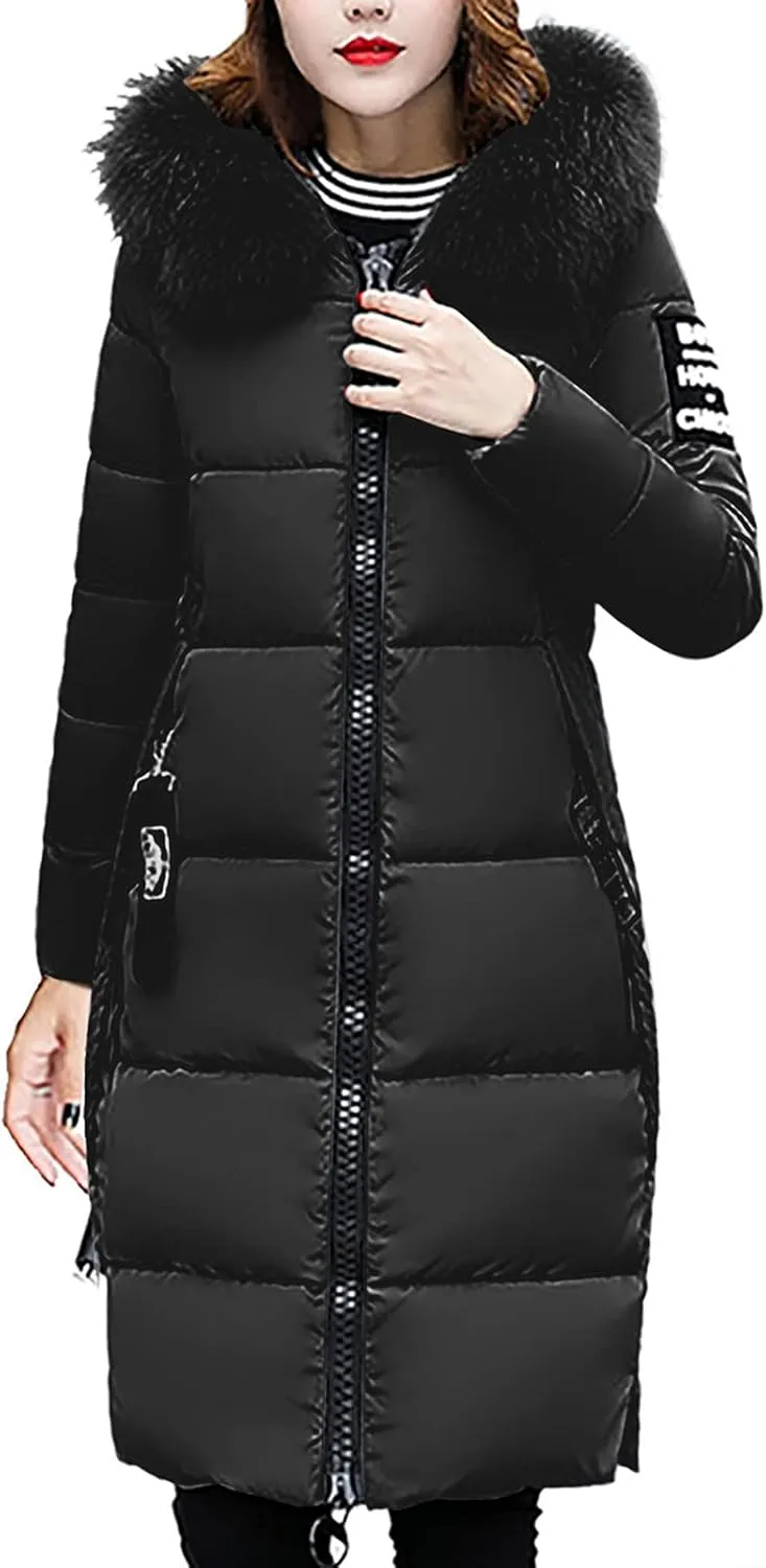 Puffer Long down Jackets for Women Hooded Ladies Winter Thick Parka Outerwear Cardigans Windbreak Pocket Long Jacket