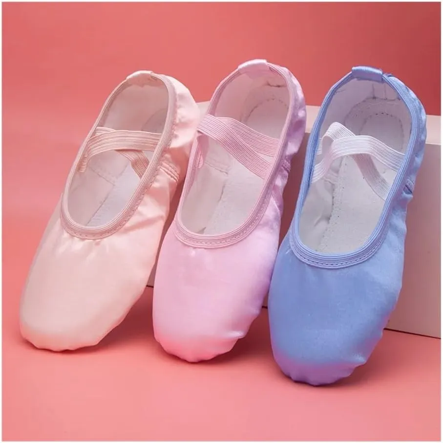 Pure Satin Pink Flesh Blue Color from Child 23 to Women 43 Girls Kids Pointe Shoes Dance Slippers Ballerina Practice Ballet Shoe(Red,31)