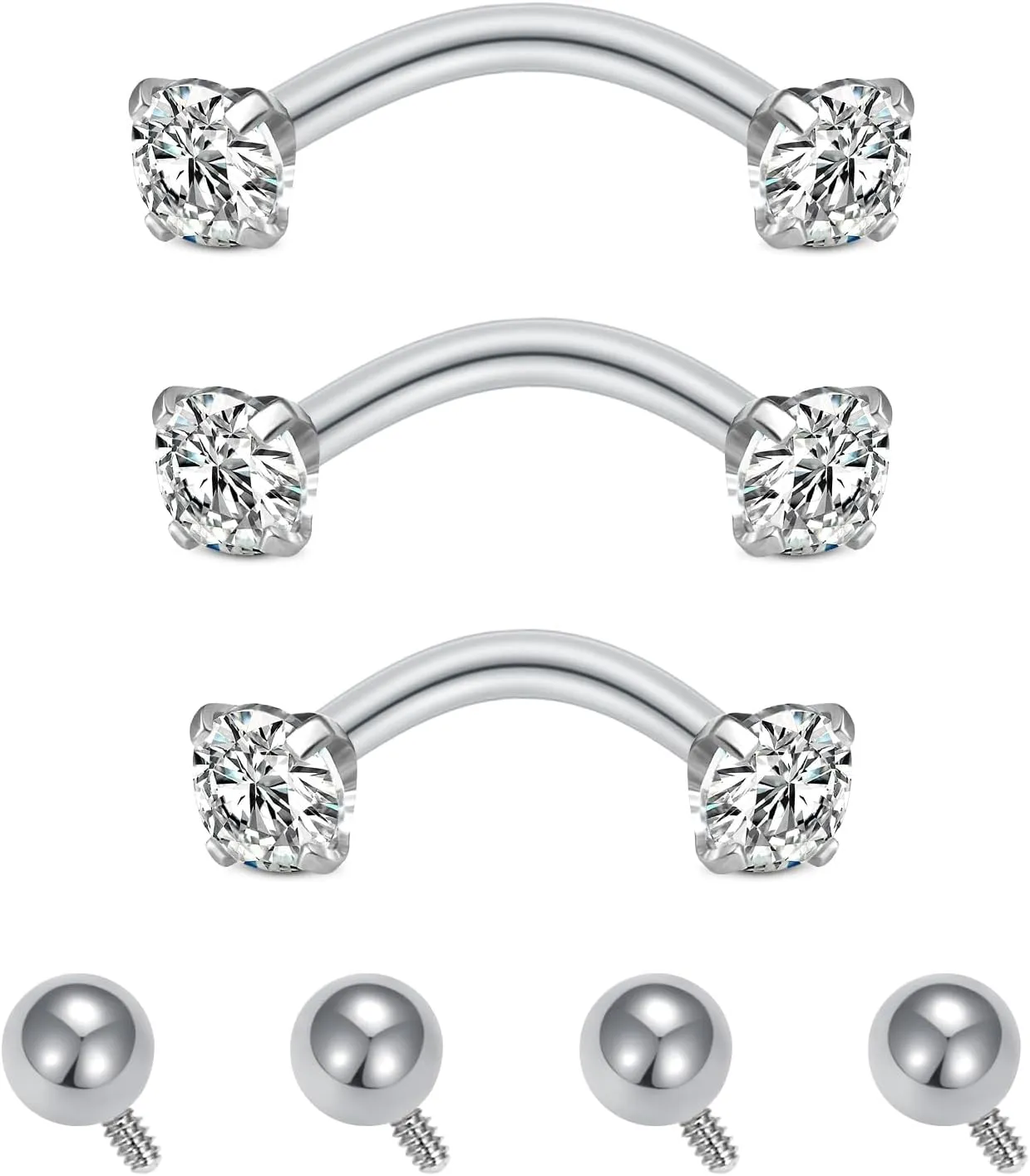 QWALIT Rook Piercing Jewelry Rook Earrings Internally Threaded Eyebrow Piercing Jewelry Eyebrow Rings Eyebrow Piercing Surgical Steel 16g Vertical Labret Lip Jewelry