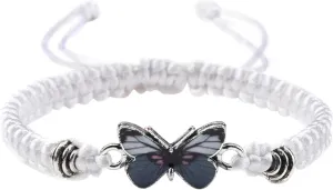 QWENTMTNTY Butterfly Bracelets for Teen Girls Women Adjustable String Braid Bracelets Weave Charm Cute Friendship Bracelets