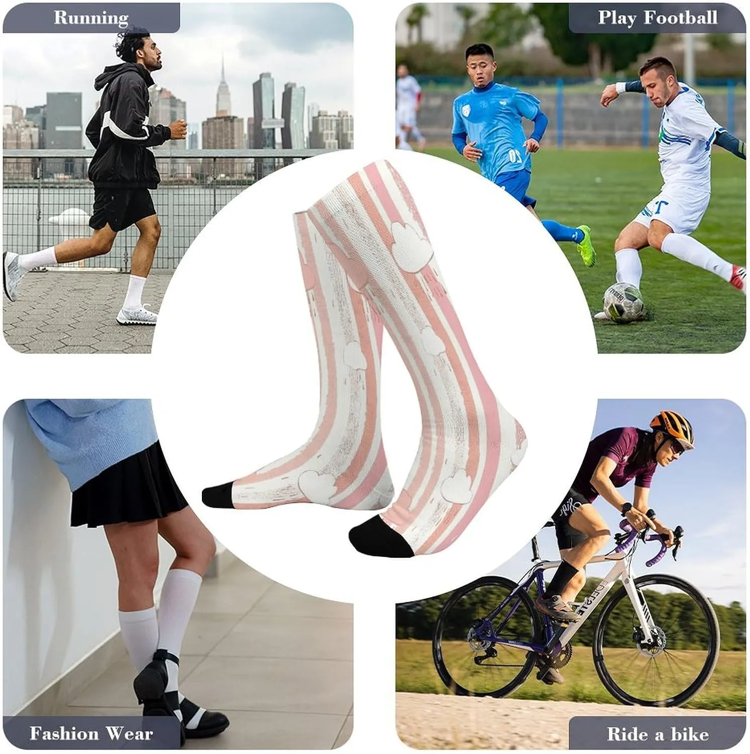 Red Bell Pepper Pattern Personalized Printing Athletic Cushion Socks Outdoor Hiking Trail Crew Sock for Women Men