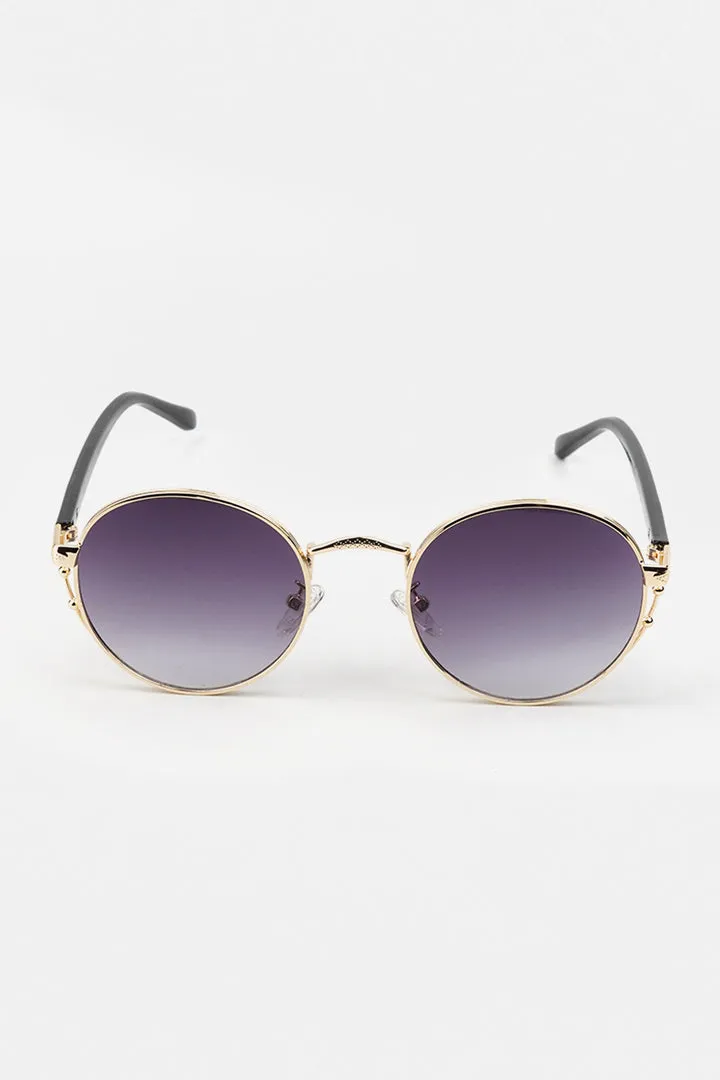 Retro Round Sunglasses - Gold