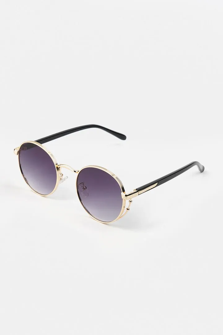 Retro Round Sunglasses - Gold