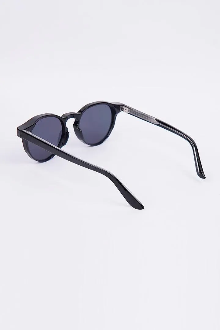 Round Wayfarer Sunglasses - Black