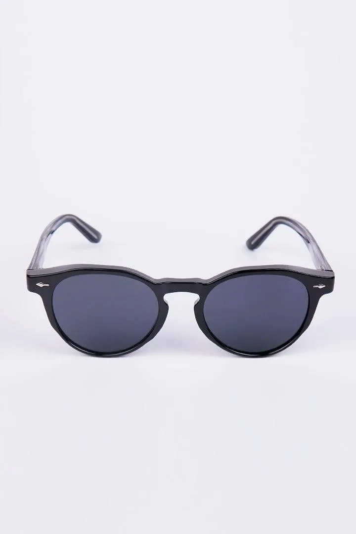 Round Wayfarer Sunglasses - Black
