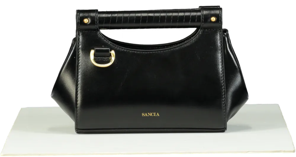 Sancia Black Leather Handbag