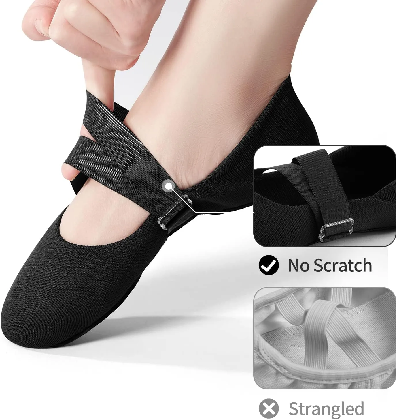 SANGEESON Ballet Shoes for Women(Leather Full Sole, Arch Support, Breathable), Jazz Shoes, Ballerina Shoes, Dance Shoes Women for Beginner