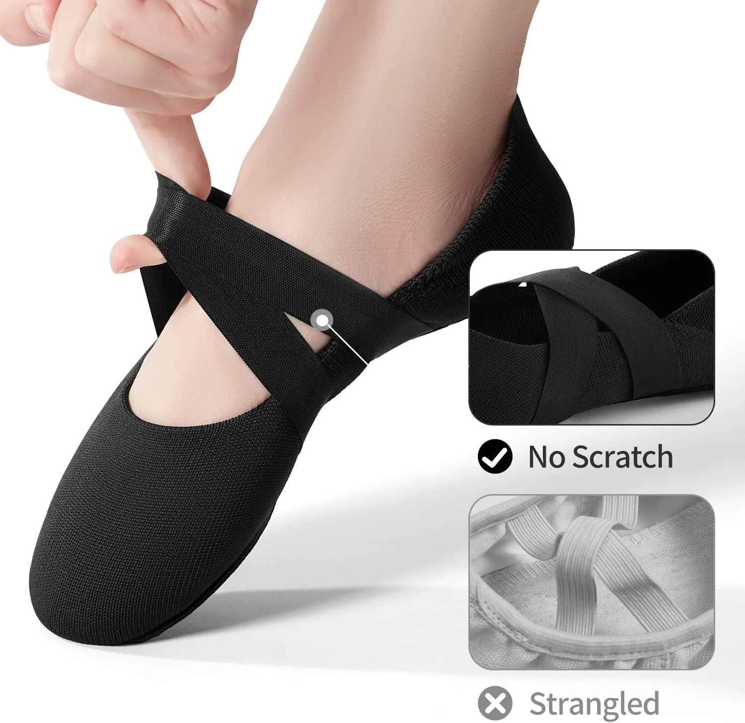 SANGEESON Ballet Shoes for Women(Leather Full Sole, Arch Support, Breathable), Jazz Shoes, Ballerina Shoes, Dance Shoes Women for Beginner