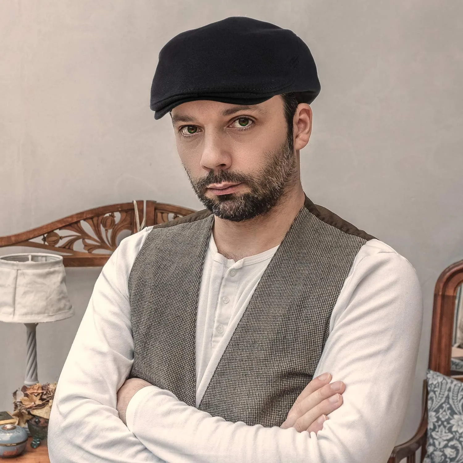 SATINIOR 4 Pieces Newsboy Hats for Men Flat Caps Irish Hat Cabbie Hunting Cap