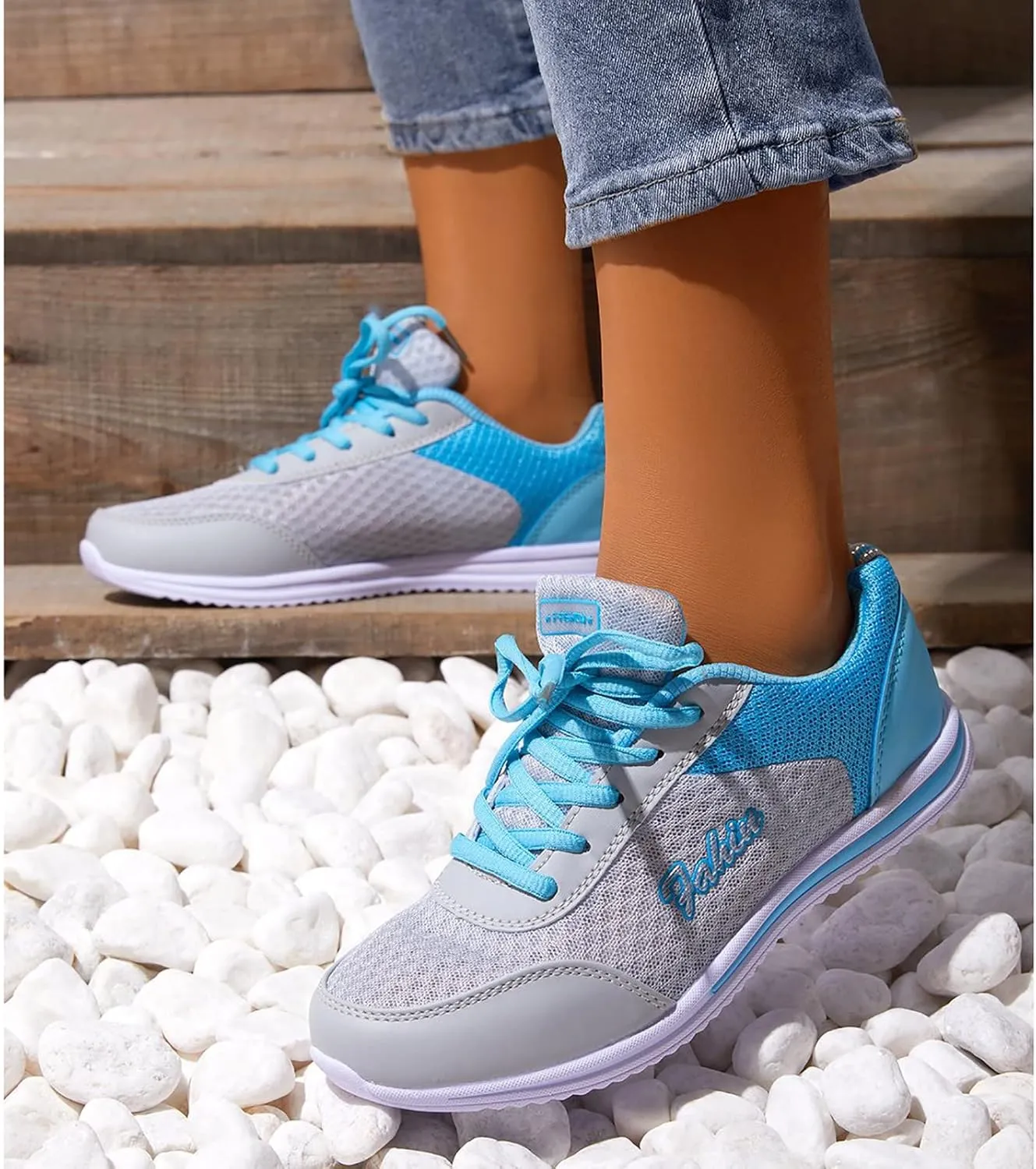 SBGMoSJ Chunky Sneakers for Women Trendy Zapato Antiderrapante para Mujer Casual Shoes for Women 2023 Trendy White Sneakers Slip Ons for Women Platform Zapatos para Embarazadas Comodos