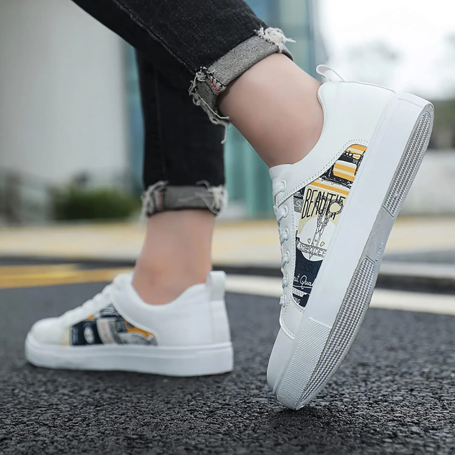 SBGMoSJ Sneakers for Women Womens Black Slip Resistant Tennis Shoes Women's Tennis Shoes Size 8 1/2 Wedge Sneakers for Women Size 11 Wide Womens Shoes Slip Ons Flats Fall 2023
