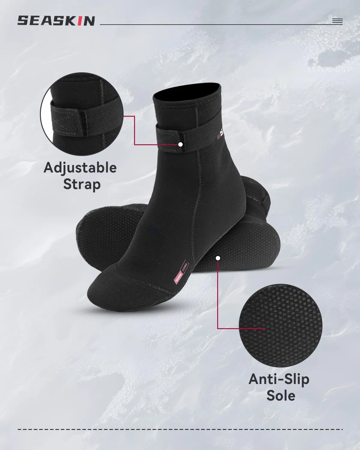 Seaskin Neoprene Socks, 3mm Beach Volleyball Sand Soccer Wetsuit Socks