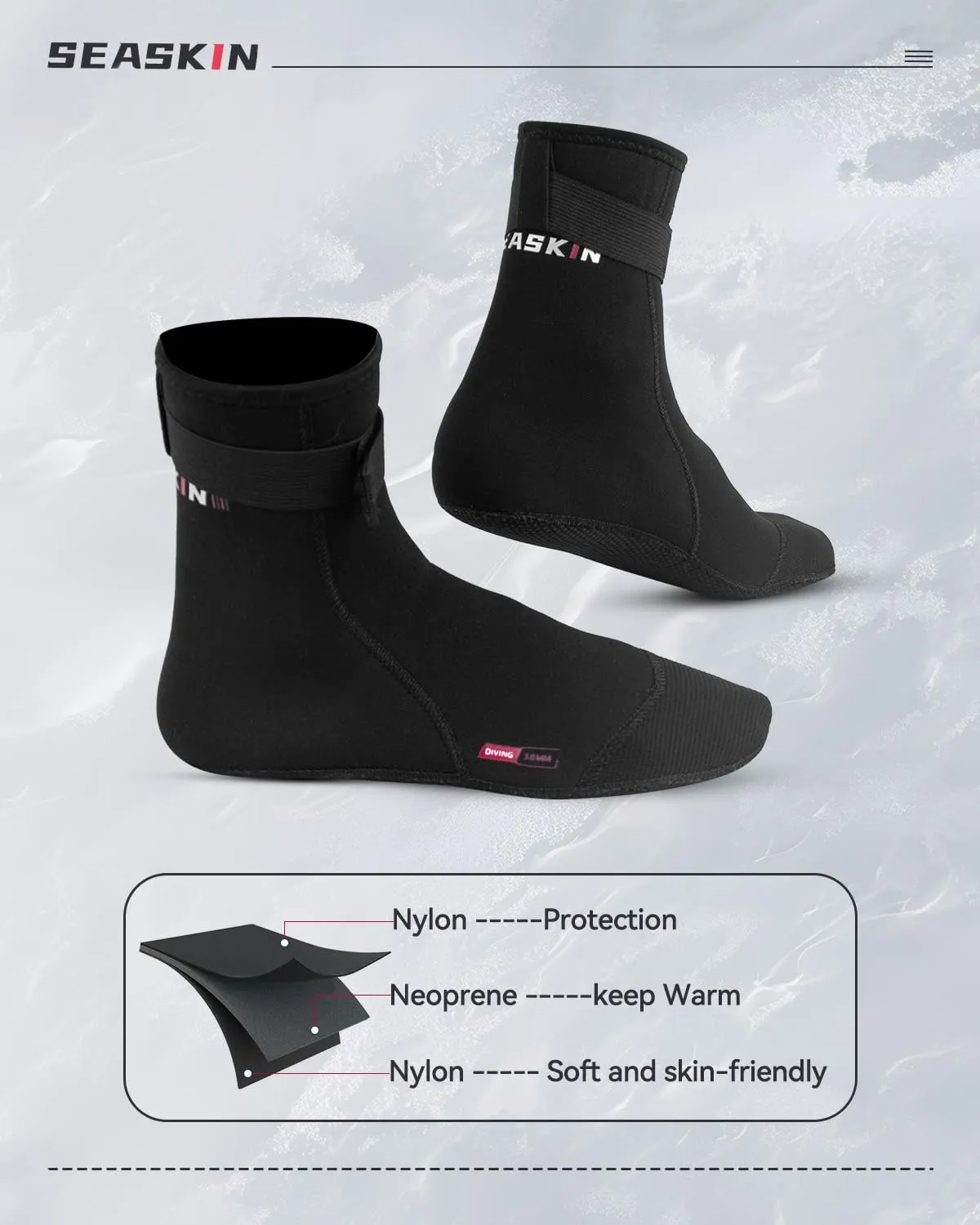 Seaskin Neoprene Socks, 3mm Beach Volleyball Sand Soccer Wetsuit Socks