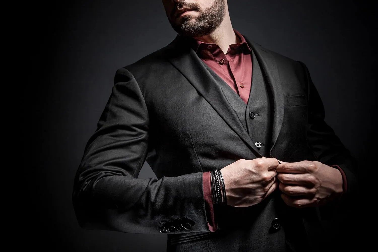 SERASAR | Premium Leather Bracelet [Braid] for Men in Black & Brown | Various Lengths | Magnetic Stainless Steel Clasp | Exclusive Jewellery Box | Great Gift Idea for Men