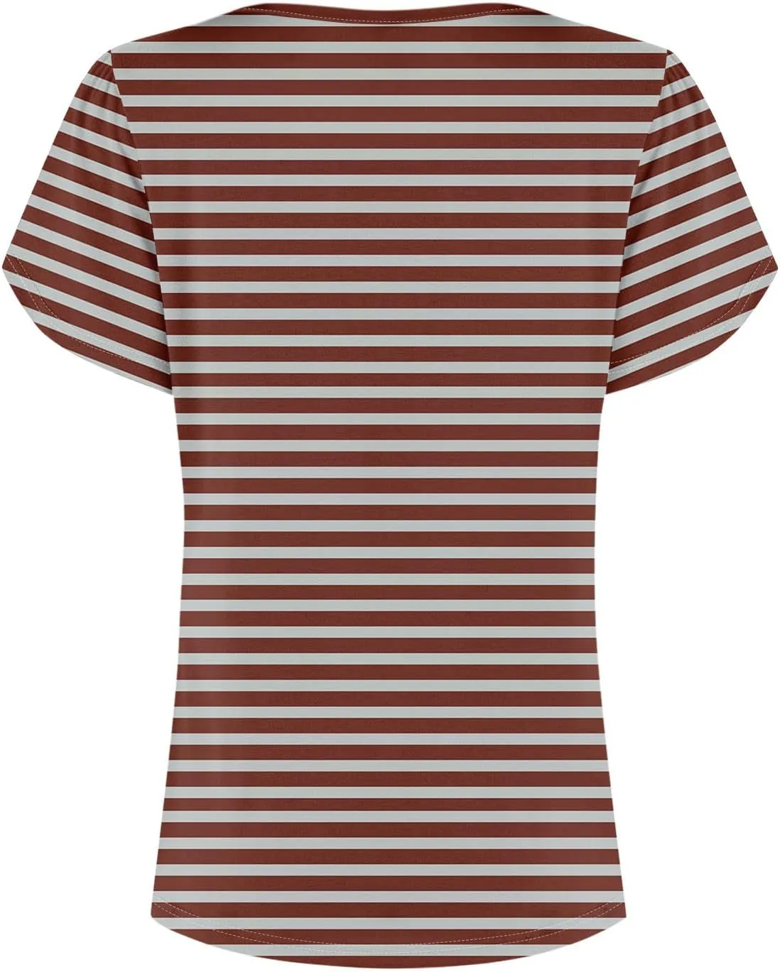 Shirts for Women Summer Short Sleeve Tops Dressy Casual Pleated Round Neck Blouses Dressy Spring Cute Striped Clothes