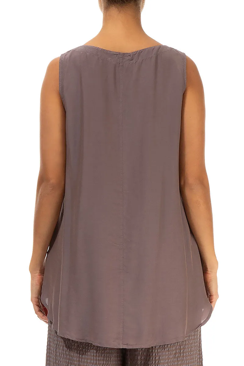Sleeveless Truffle Silk Bamboo Top