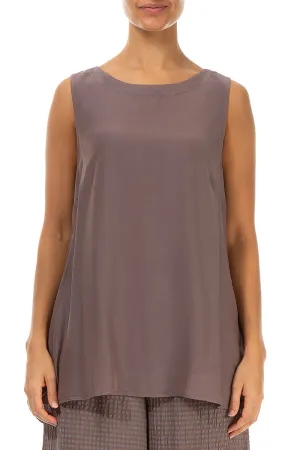 Sleeveless Truffle Silk Bamboo Top