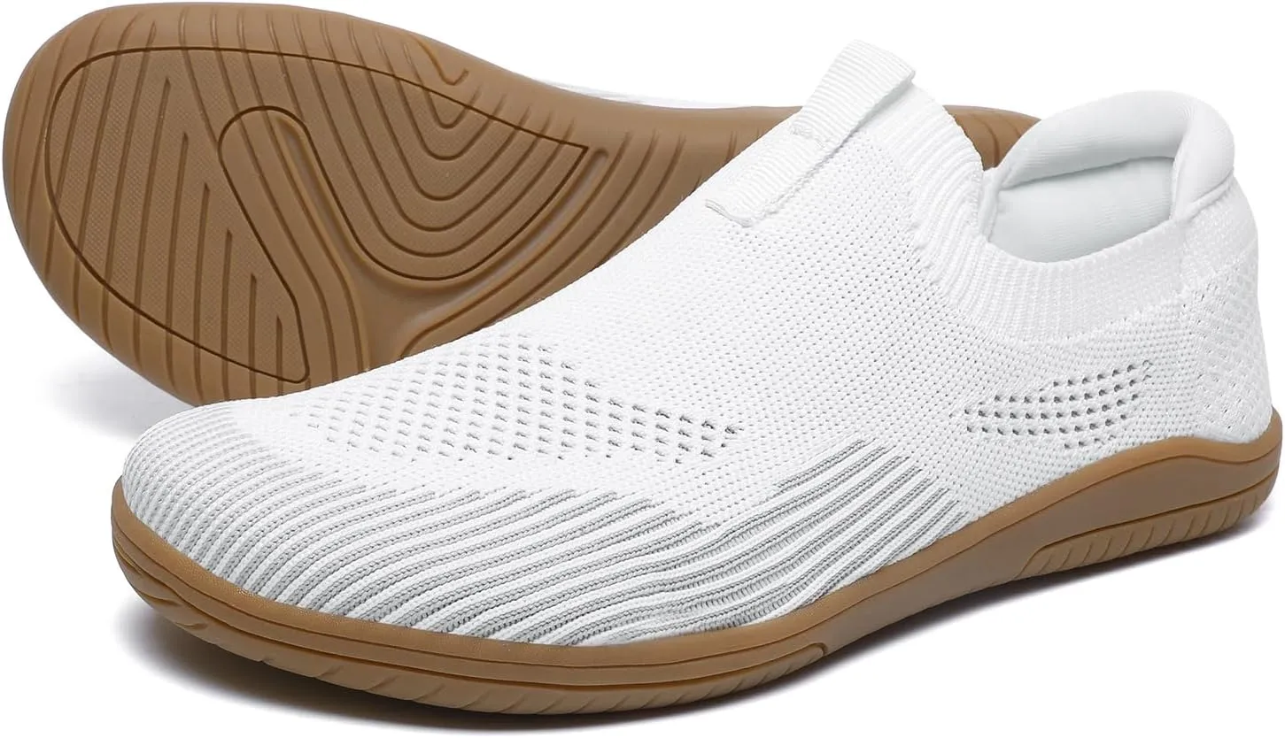 Slip-on Barefoot Shoes Men Minimalist Wide Toe Zero Drop Walking Shoes Lightweight Barefoot Feel & Breathable for Walking Running All Day Wear