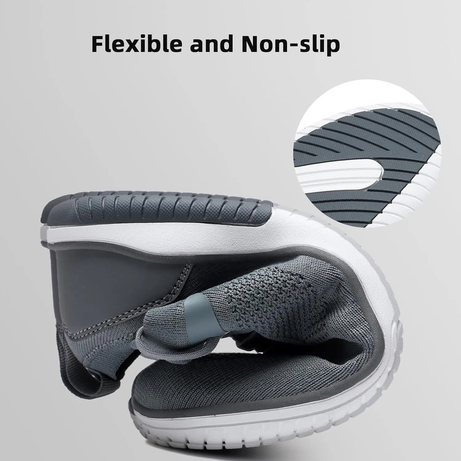 Slip-on Barefoot Shoes Men Minimalist Wide Toe Zero Drop Walking Shoes Lightweight Barefoot Feel & Breathable for Walking Running All Day Wear