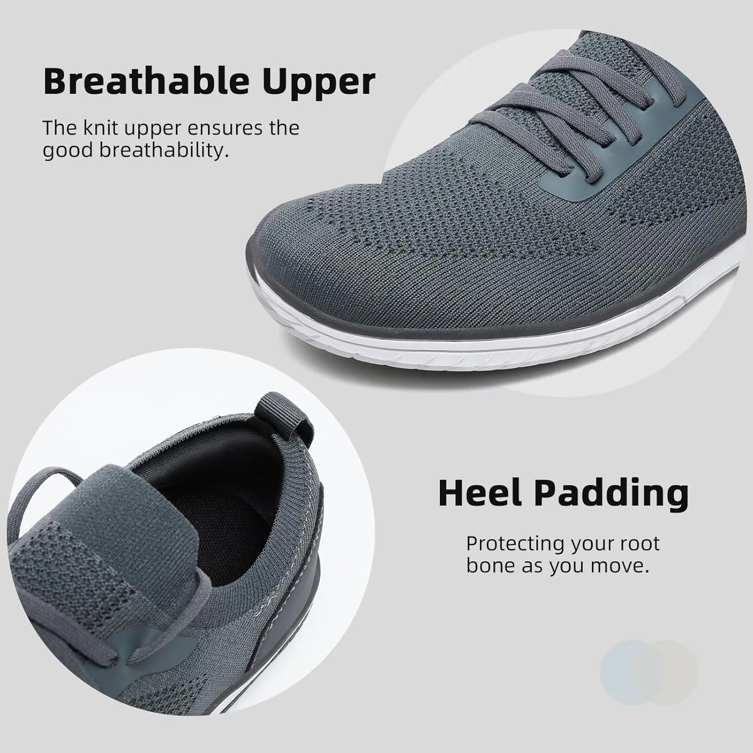 Slip-on Barefoot Shoes Men Minimalist Wide Toe Zero Drop Walking Shoes Lightweight Barefoot Feel & Breathable for Walking Running All Day Wear