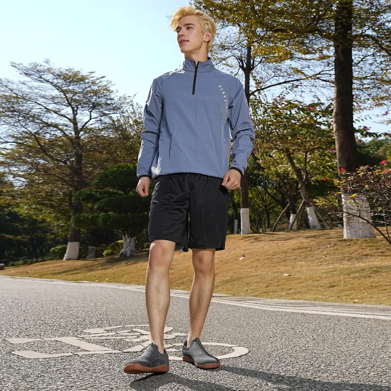 Slip-on Barefoot Shoes Men Minimalist Wide Toe Zero Drop Walking Shoes Lightweight Barefoot Feel & Breathable for Walking Running All Day Wear