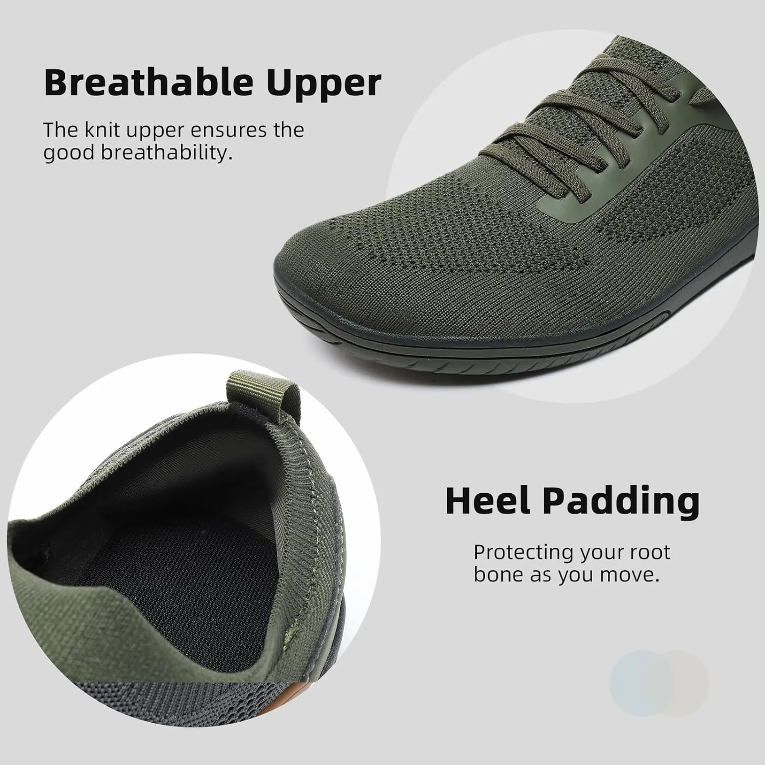 Slip-on Barefoot Shoes Men Minimalist Wide Toe Zero Drop Walking Shoes Lightweight Barefoot Feel & Breathable for Walking Running All Day Wear