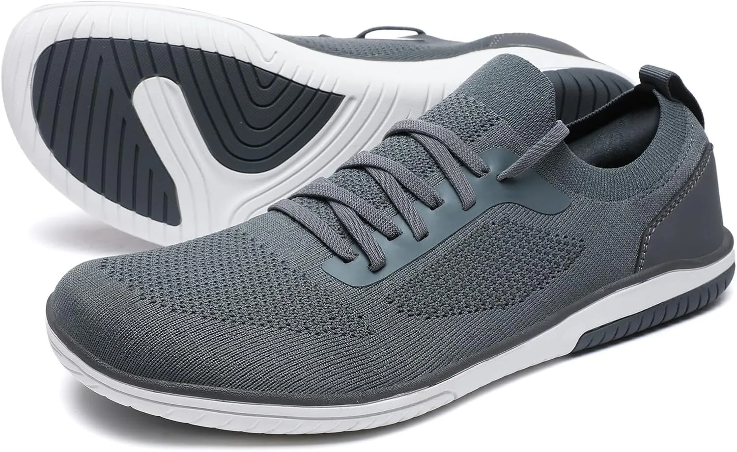 Slip-on Barefoot Shoes Men Minimalist Wide Toe Zero Drop Walking Shoes Lightweight Barefoot Feel & Breathable for Walking Running All Day Wear