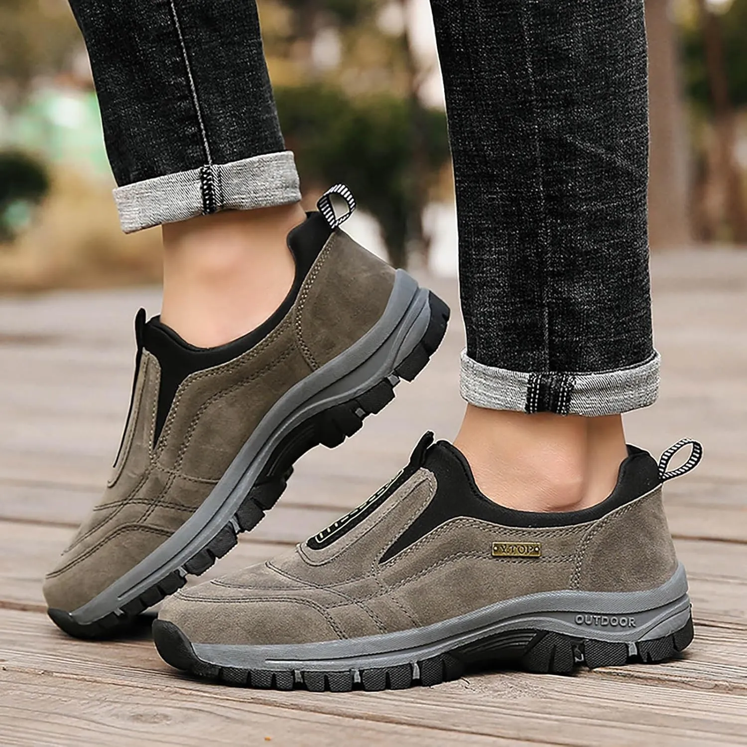 Slip on Loafers Mens Hiking Shoes Lightweight Walking Shoes Comfortable Trekking and Trail Shoes for Outdoor Driving