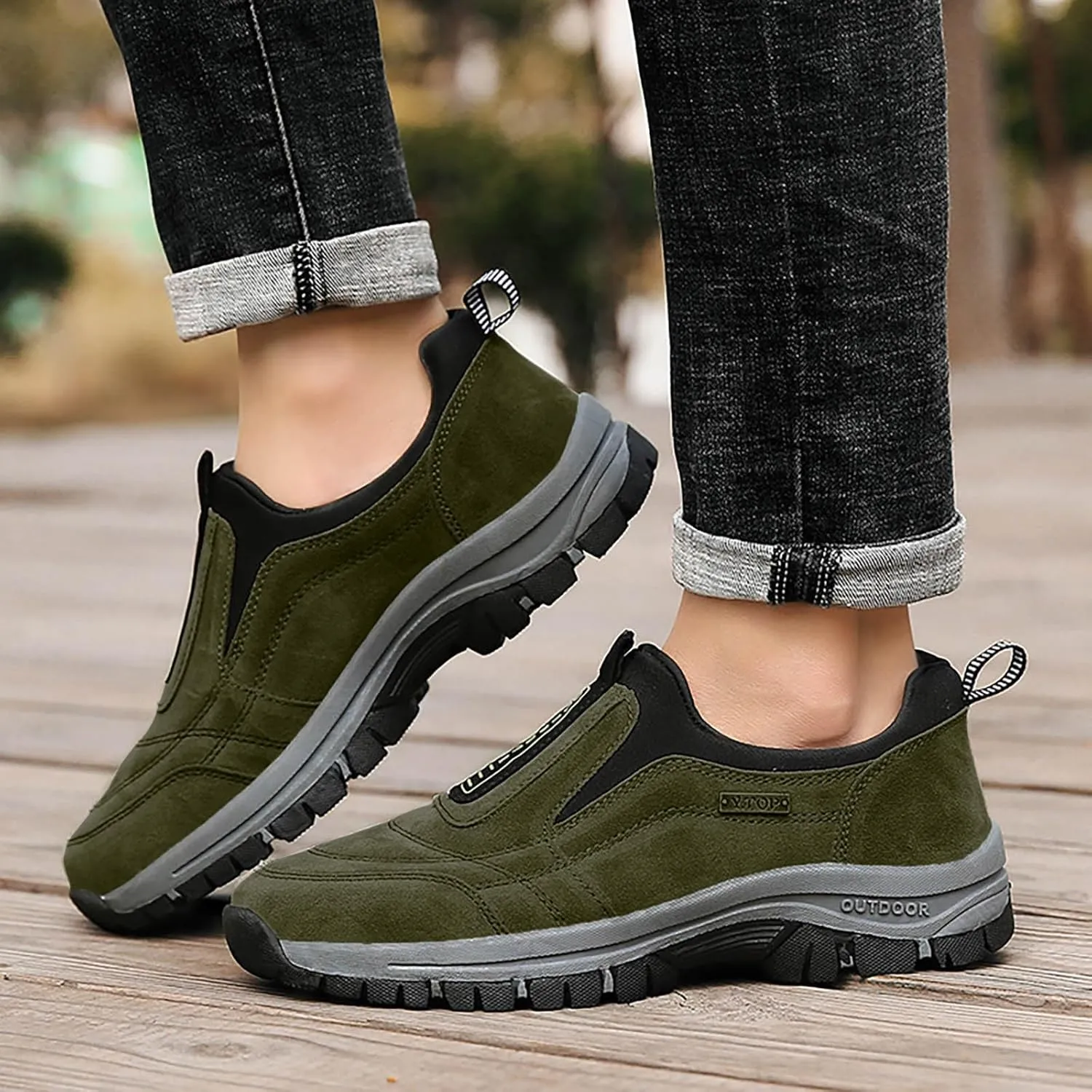 Slip on Loafers Mens Hiking Shoes Lightweight Walking Shoes Comfortable Trekking and Trail Shoes for Outdoor Driving