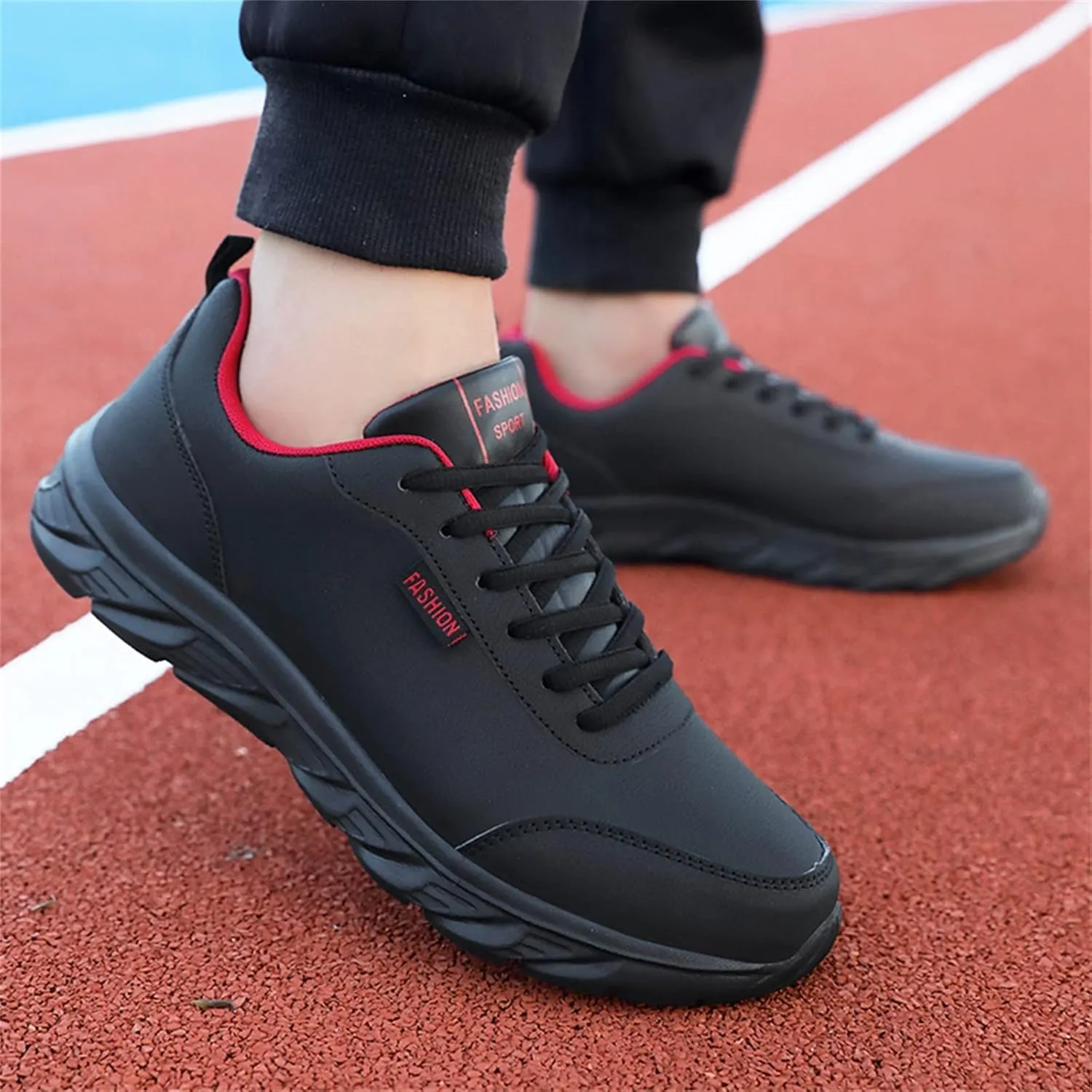 Slip-on Walking Shoes for Men Wide Width Sneakers Lace-Up Hiking Shoes Outdoor Work Shoes Waterproof Trekking Shoes
