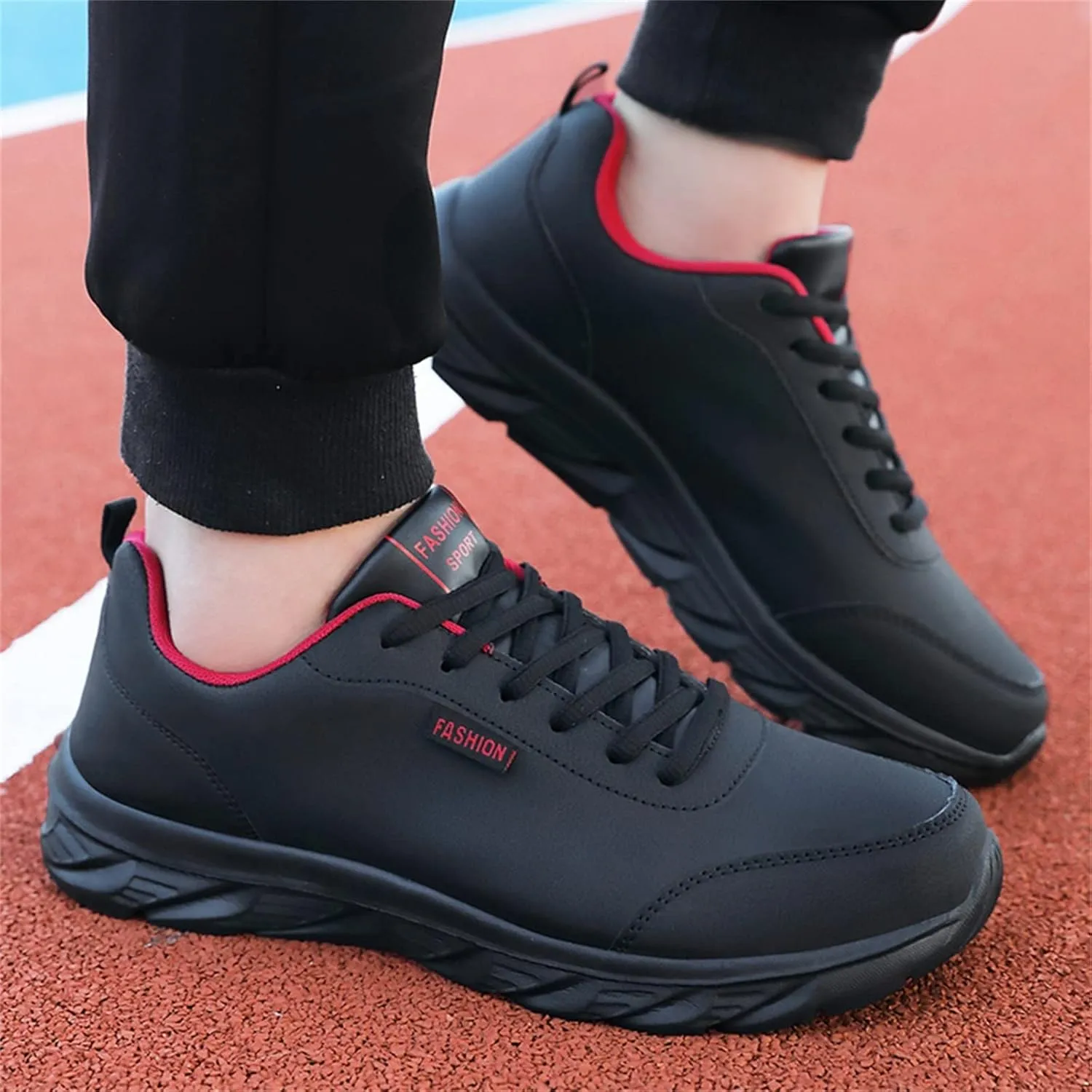 Slip-on Walking Shoes for Men Wide Width Sneakers Lace-Up Hiking Shoes Outdoor Work Shoes Waterproof Trekking Shoes