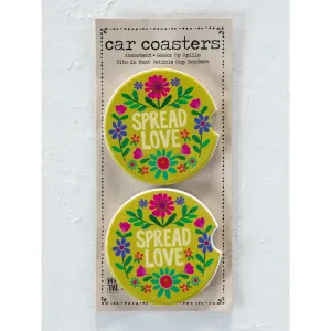 Spread Love Natural Life - Set of 2 Car Coasters