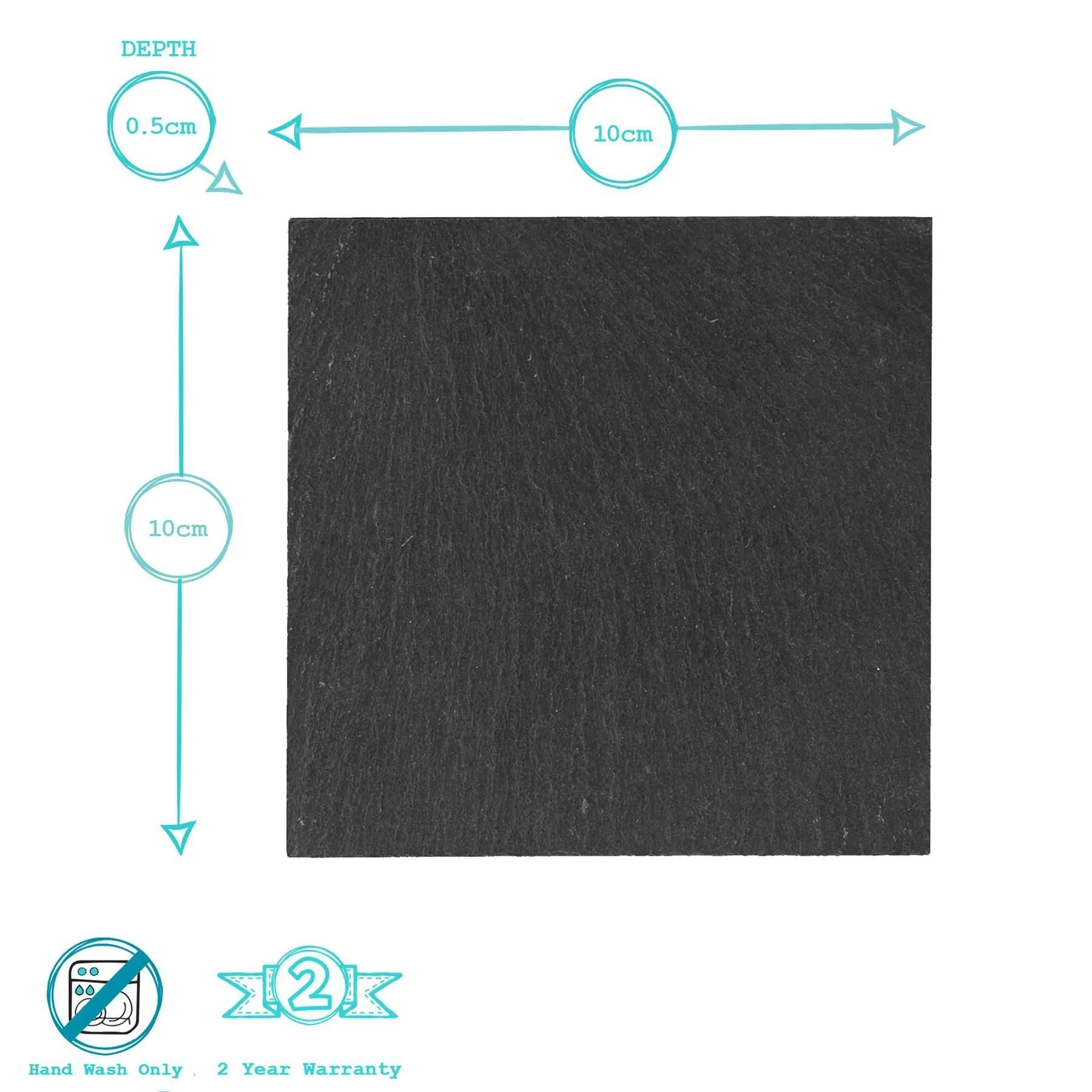 Square Linea Slate Coasters - Pack of Six - By Argon Tableware