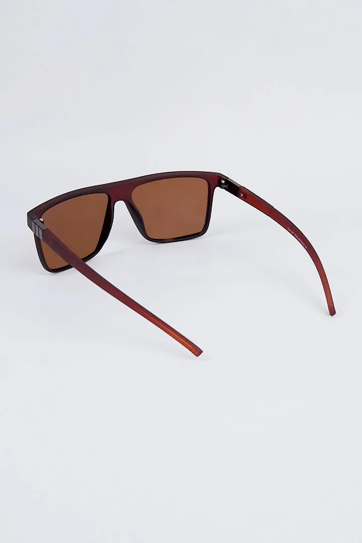Square Oversized Sunglasses - Brown