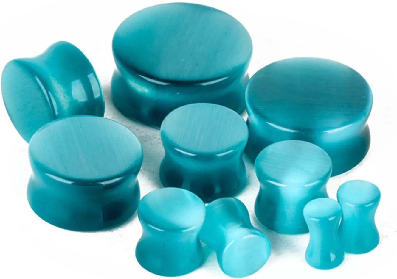 Stone Ear Plugs Multiple Sizes, Piercing Jewelry Green Stone Ear Stretcher Piercings Jewelry