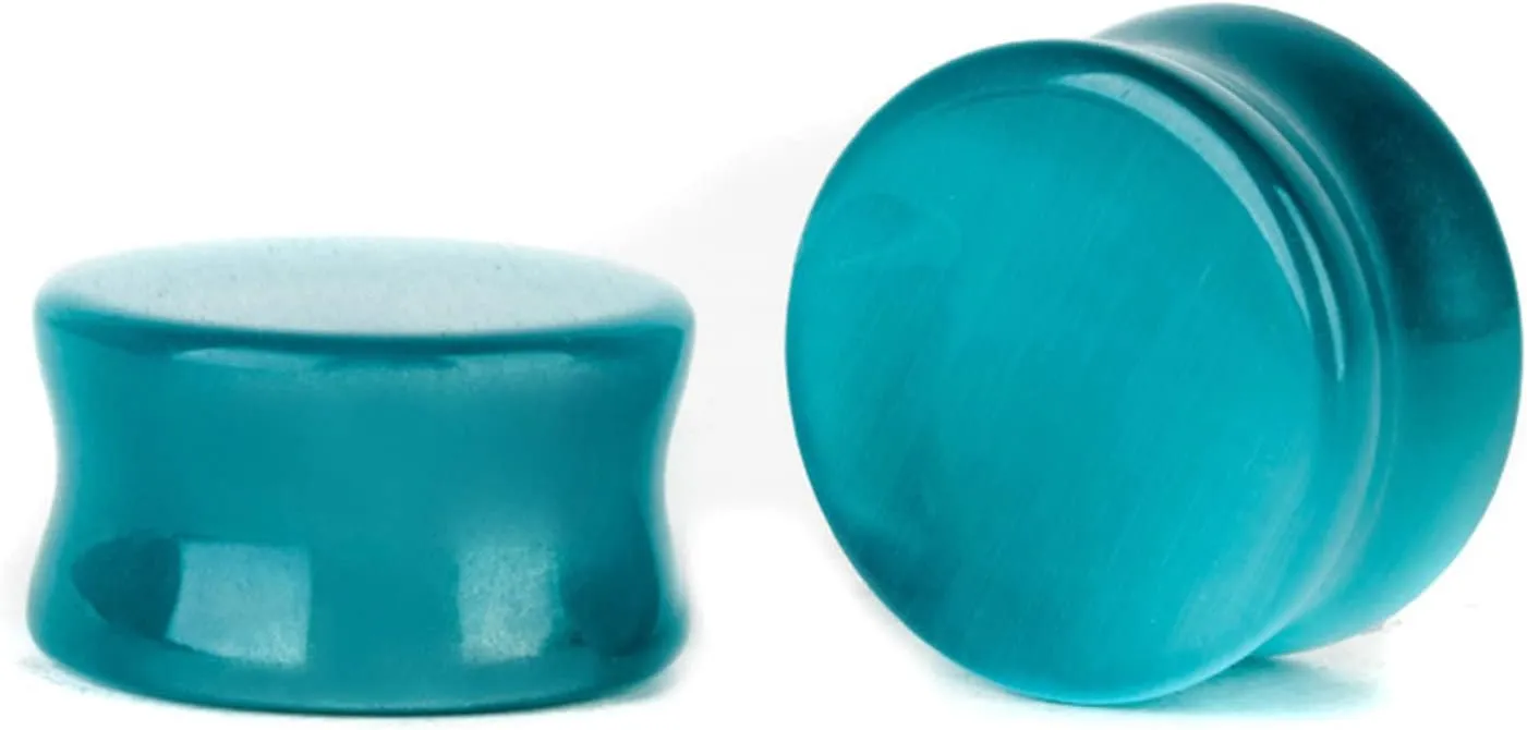 Stone Ear Plugs Multiple Sizes, Piercing Jewelry Green Stone Ear Stretcher Piercings Jewelry