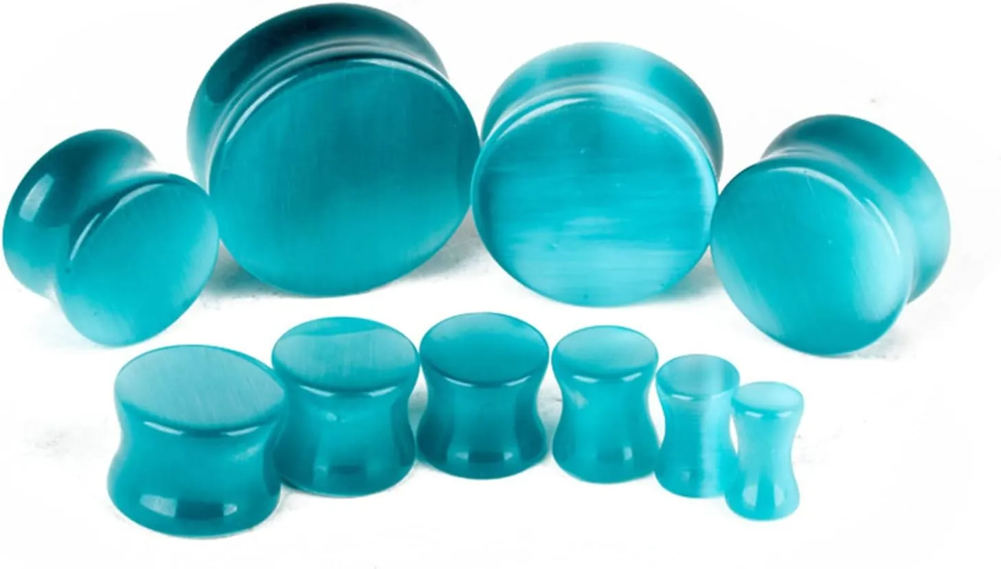 Stone Ear Plugs Multiple Sizes, Piercing Jewelry Green Stone Ear Stretcher Piercings Jewelry
