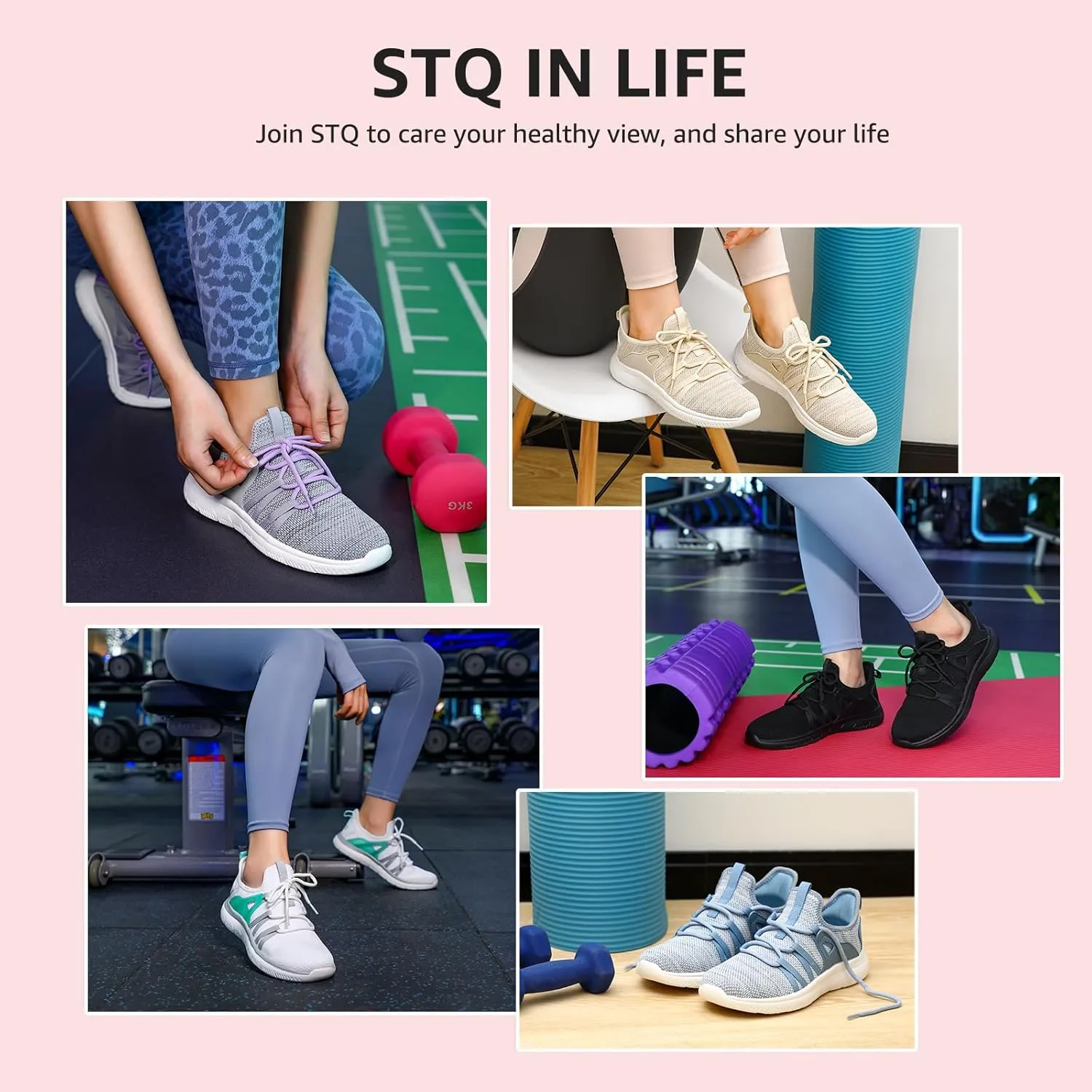 STQ Womens Slip on Sneakers Breathable Tennis Arch Support Comfortable Walking Shoes Plantar Fasciitis Orthopedic Workout Gym Cross Training Athletic Standing