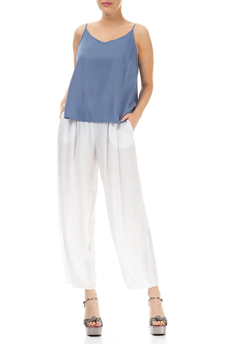 Strappy Blue Nova Silk Bamboo Top