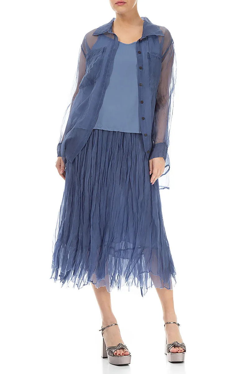 Strappy Blue Nova Silk Bamboo Top