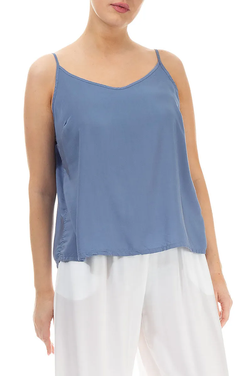 Strappy Blue Nova Silk Bamboo Top