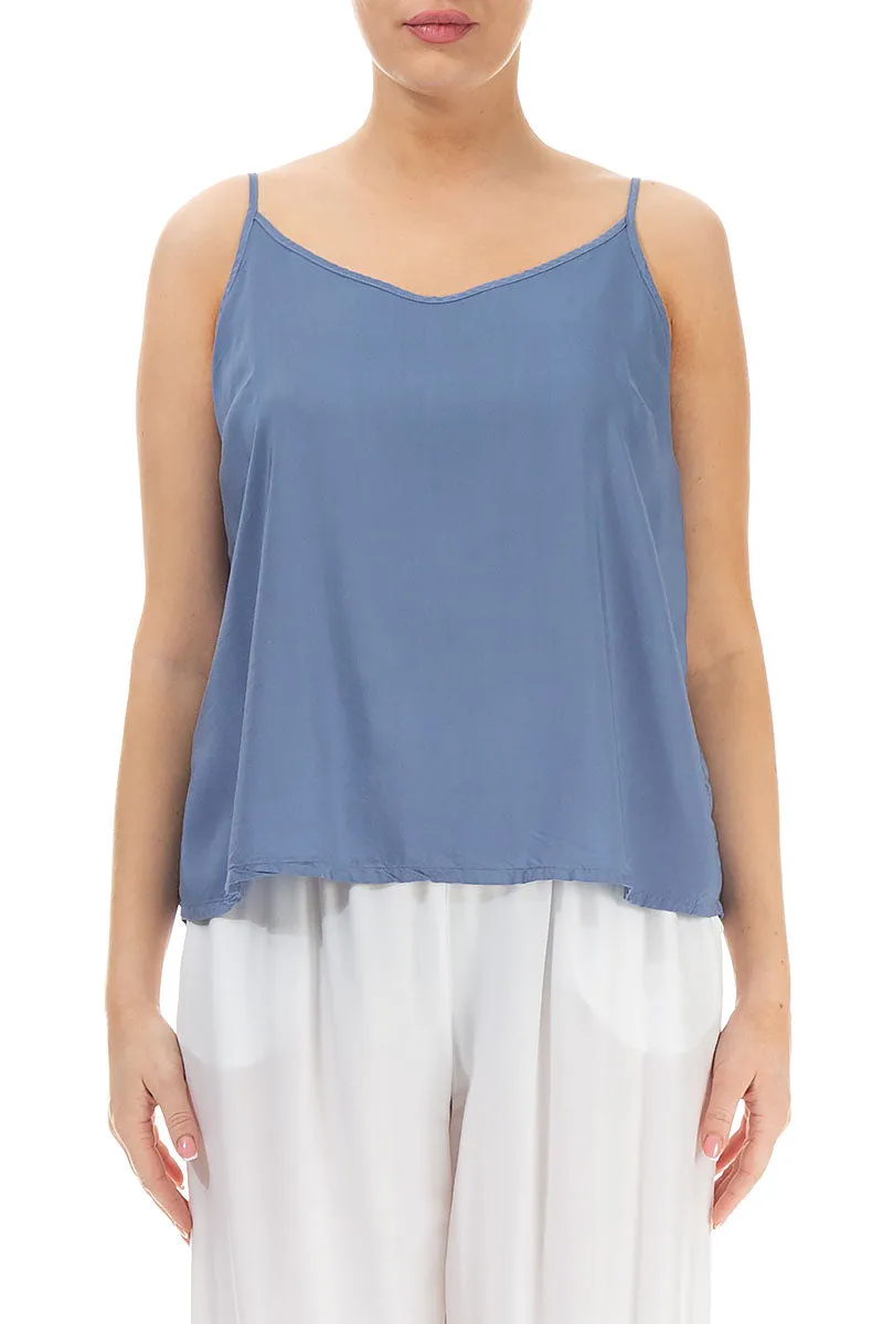 Strappy Blue Nova Silk Bamboo Top