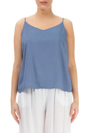 Strappy Blue Nova Silk Bamboo Top