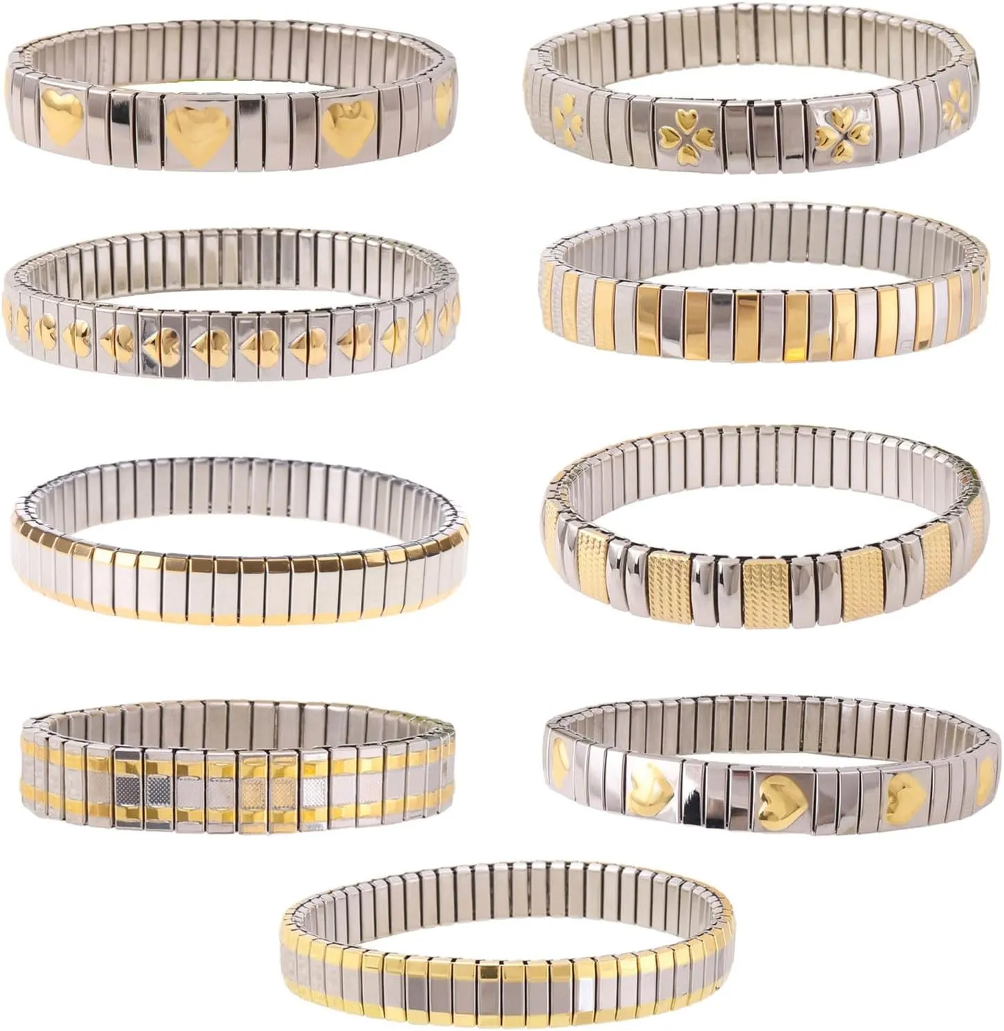 Stretch Bracelets Adjustable Bangle Stainless Steel Stackable Bracelets Jewelry Elastic Band Wrist Jewelry