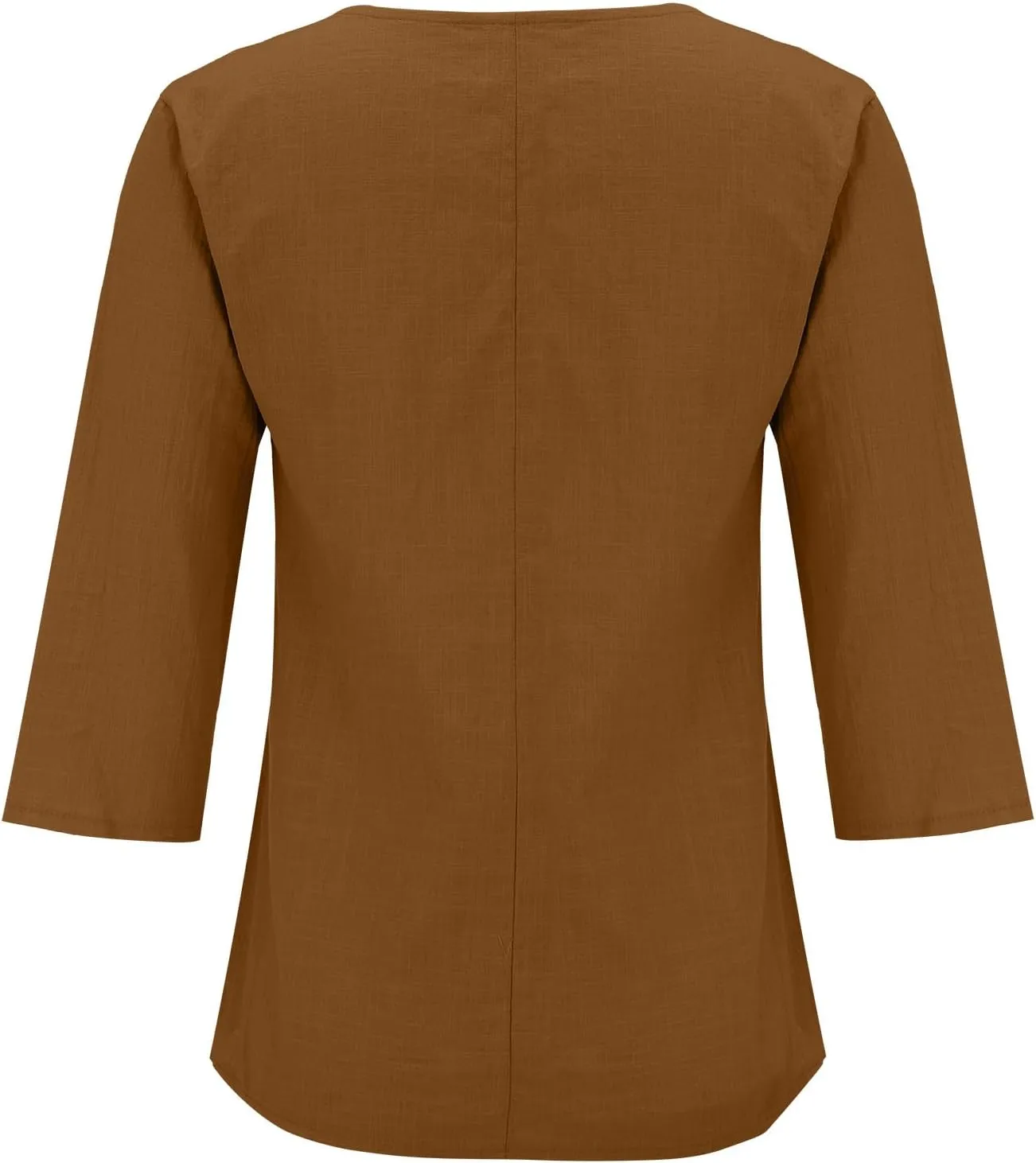 Summer Cotton Linen Shirts for Women 2025 Casual 3/4 Sleeve Tunic Shirts Spring Vacation Fashion Clothes