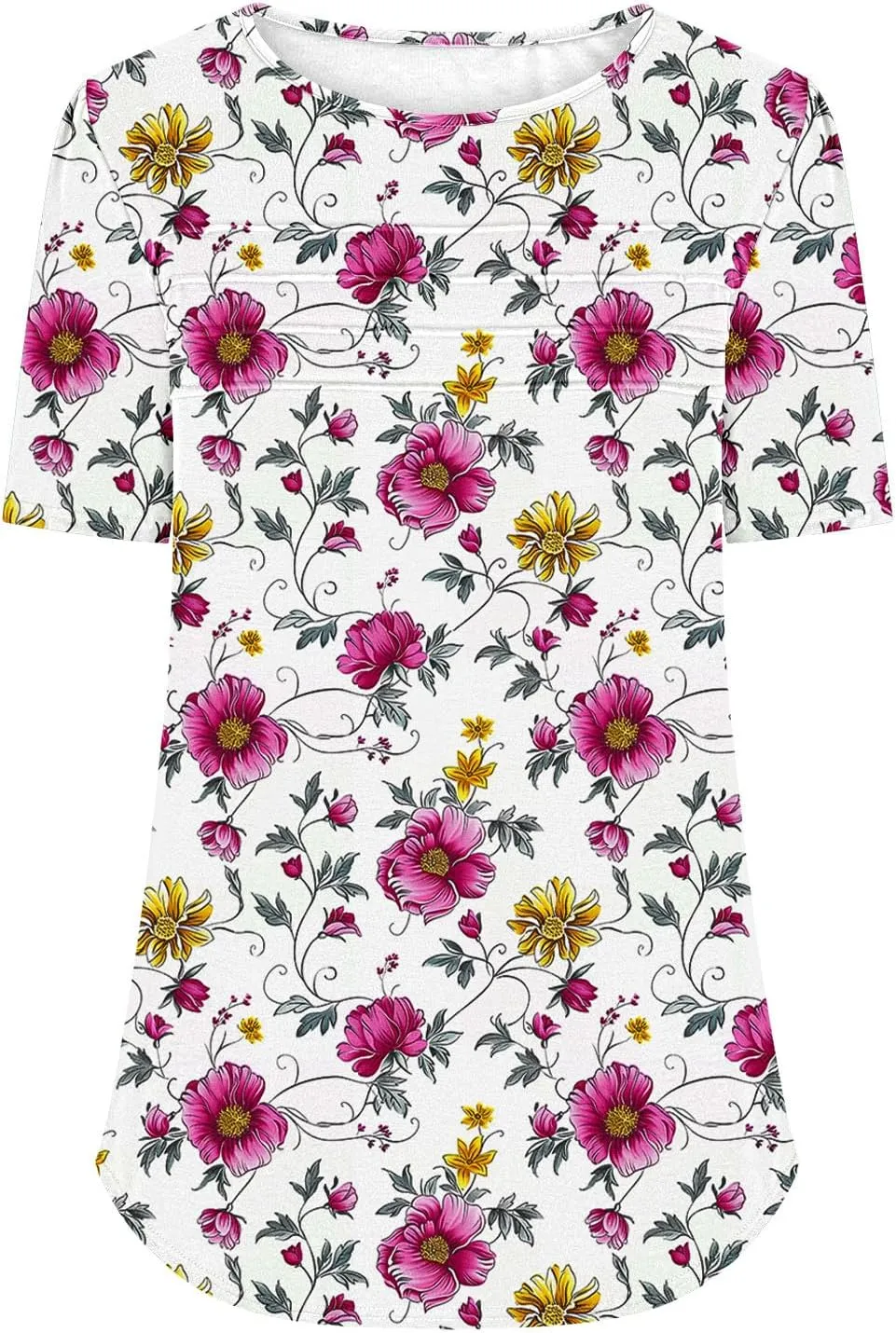 Summer Tops for Women 2025 Short Sleeve Floral Print Graphic Tees Trendy Boho Tops Dressy Casual Tunic Hawaiian Shirt