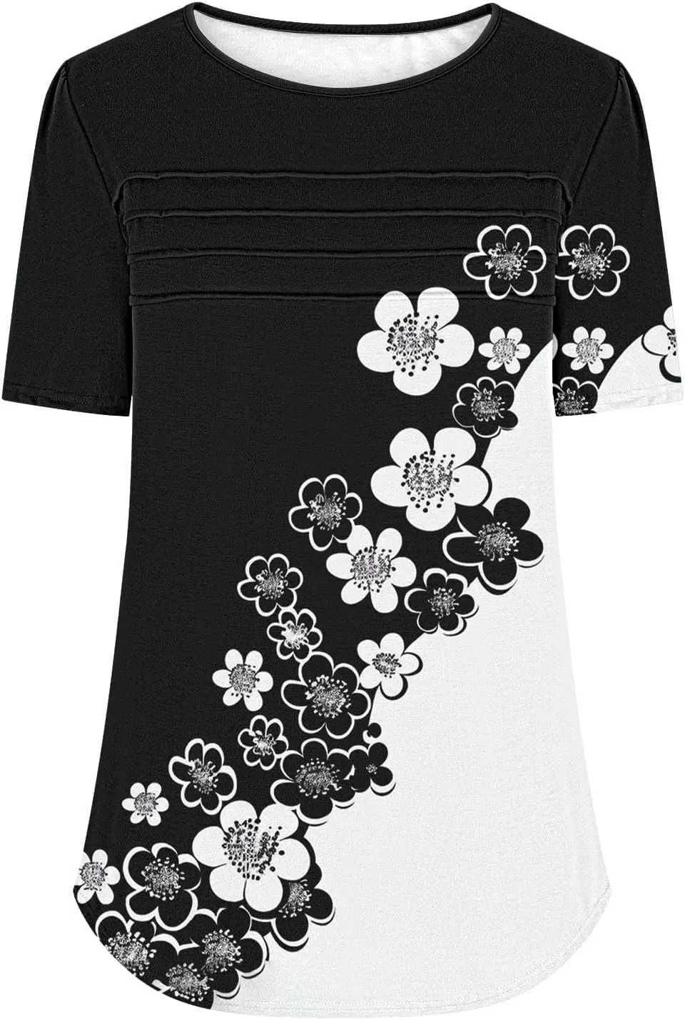 Summer Tops for Women 2025 Short Sleeve Floral Print Graphic Tees Trendy Boho Tops Dressy Casual Tunic Hawaiian Shirt